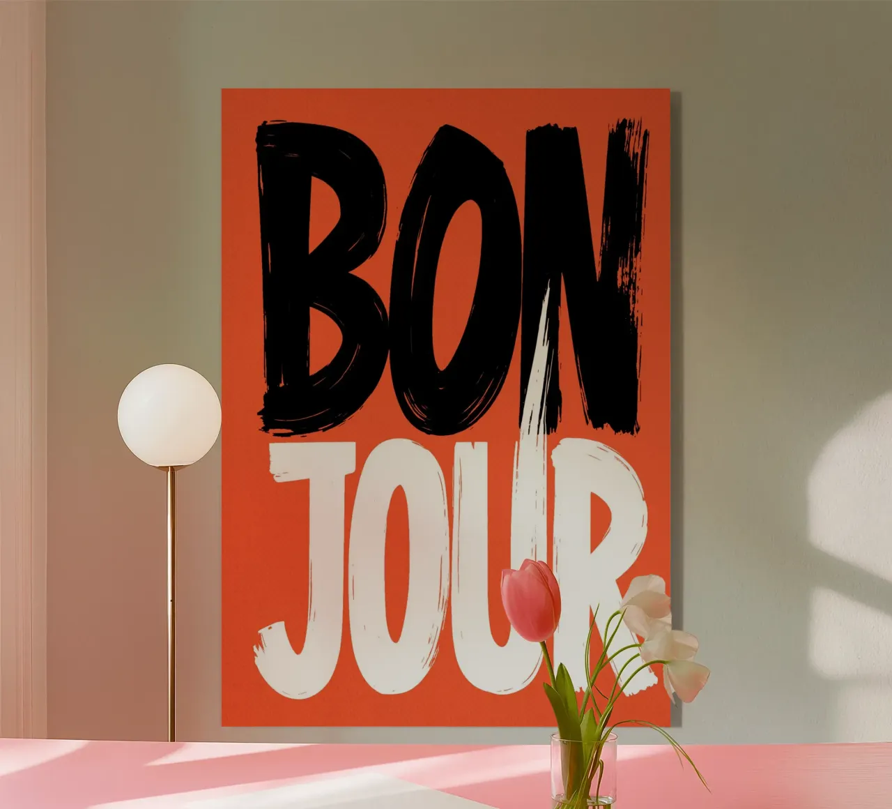 Bonjour Typography plexiglass da Attaboy Dsgn