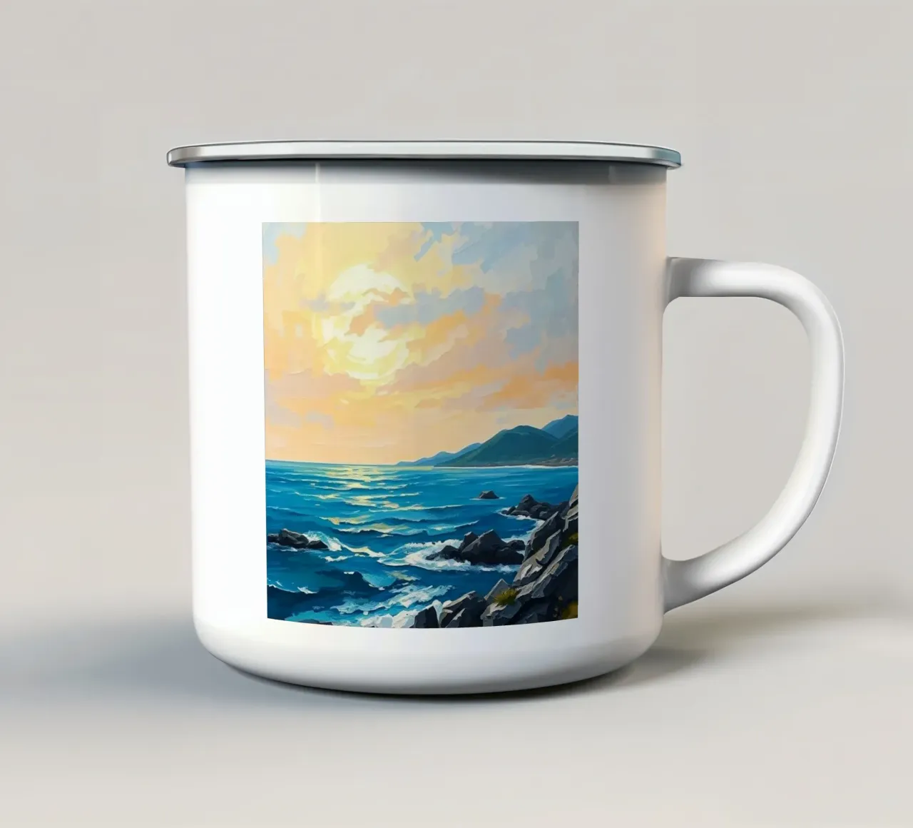 Serenità dell'ora d'oro tazza in smalto da Artistic-shop