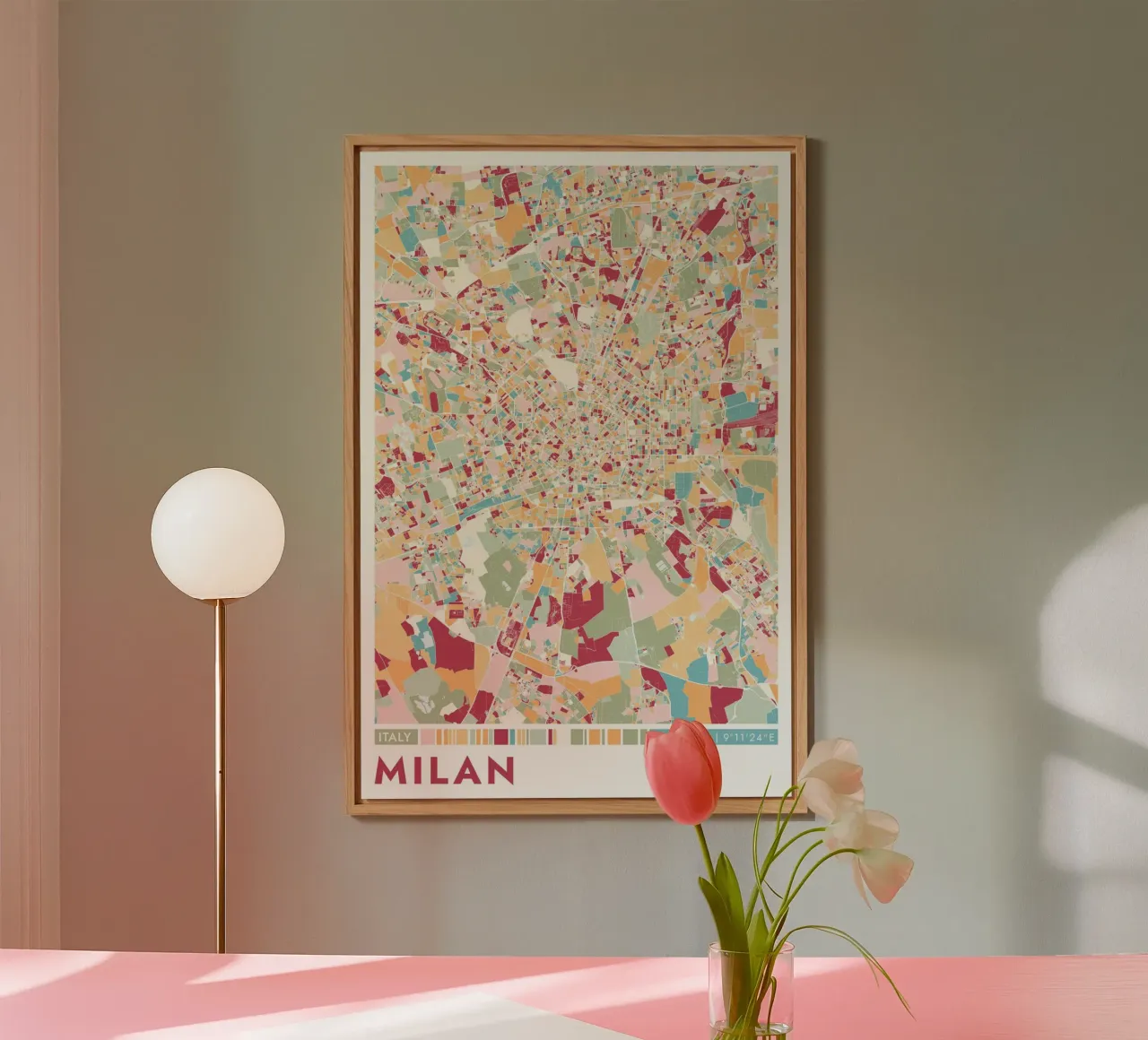 Posta della città e alluminio dibond da CityMapPoster