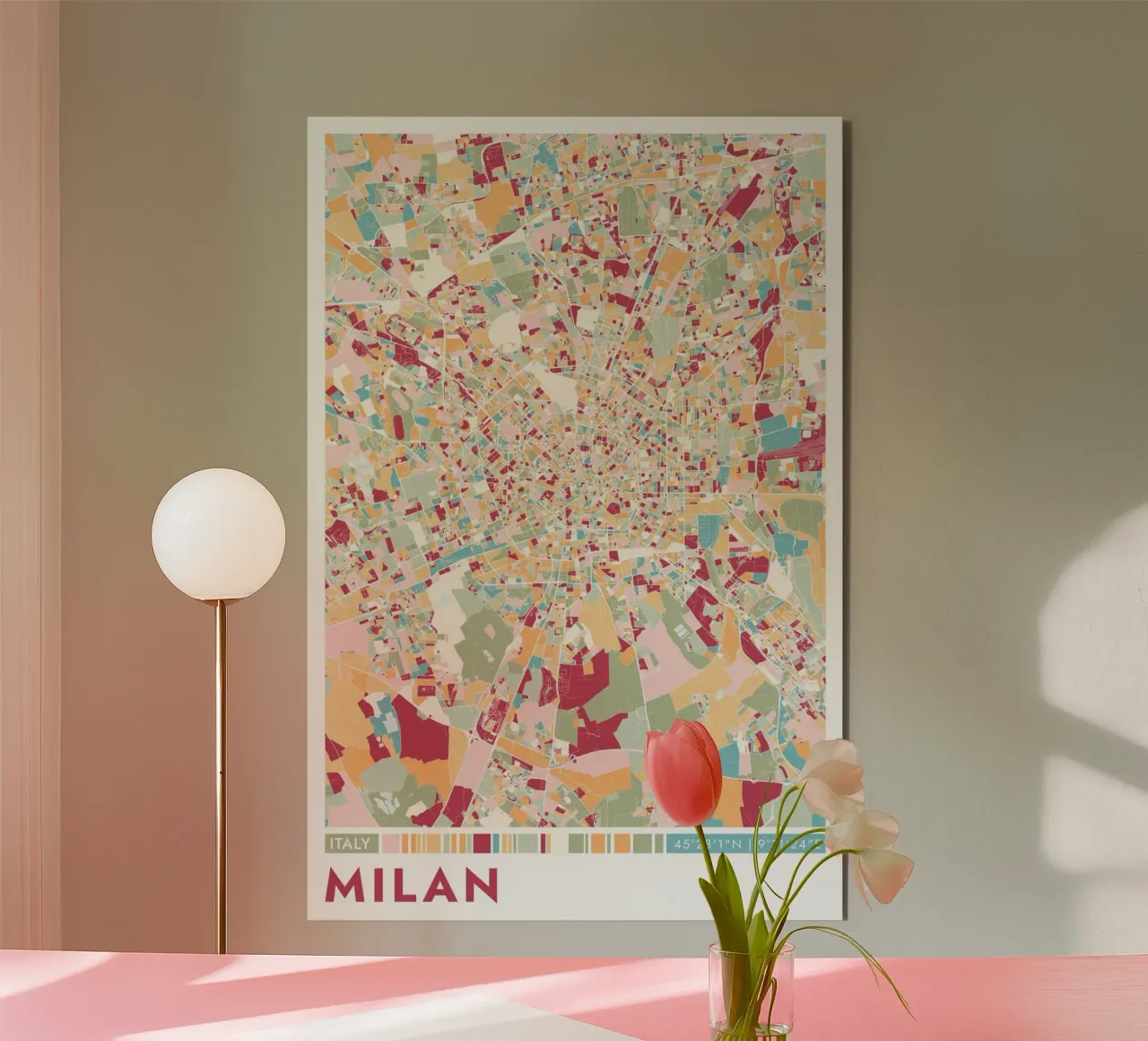 Posta della città e alluminio dibond da CityMapPoster