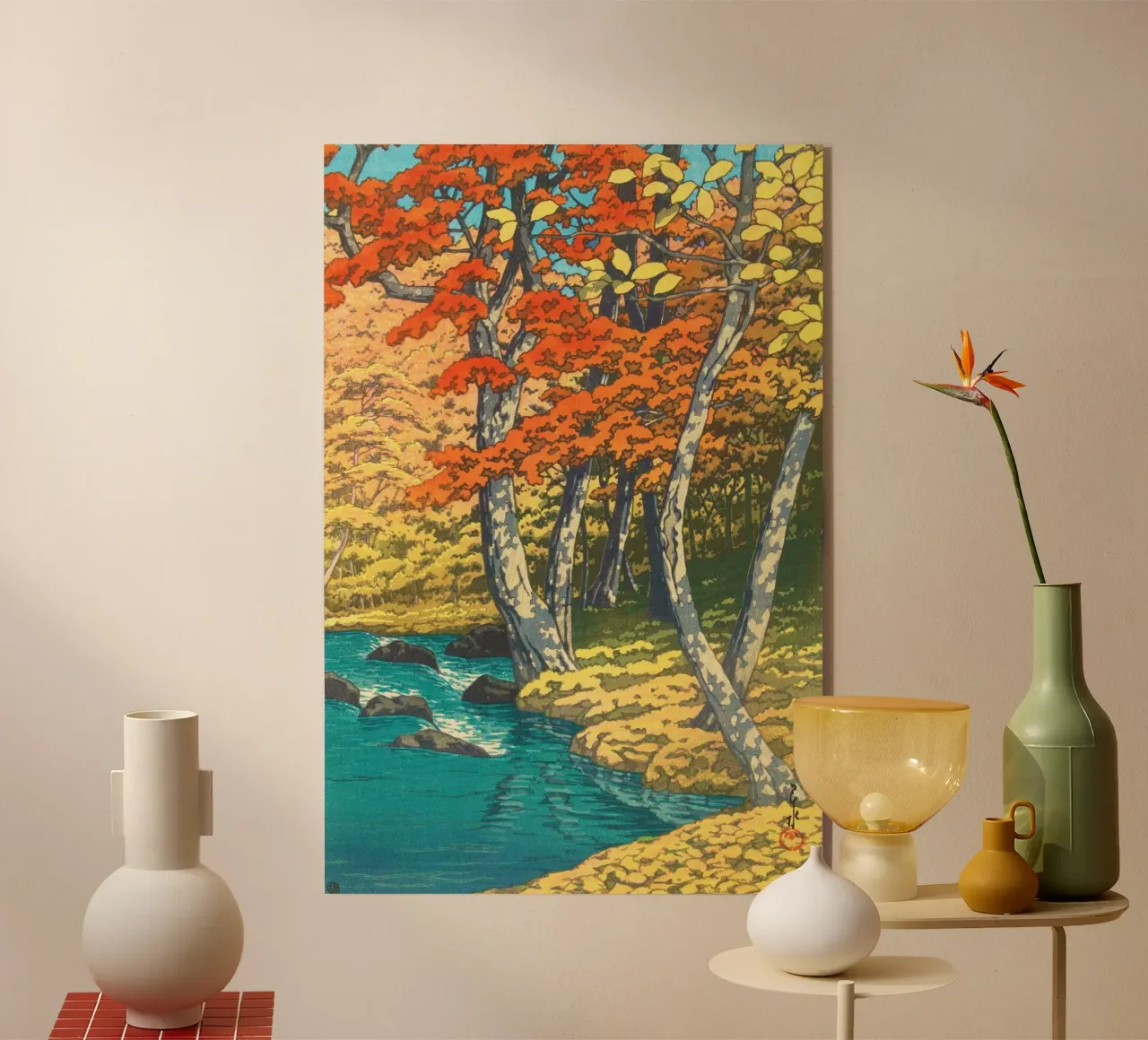 Autunno a Oirase di Hasui Kawase plexiglass da Venus Art