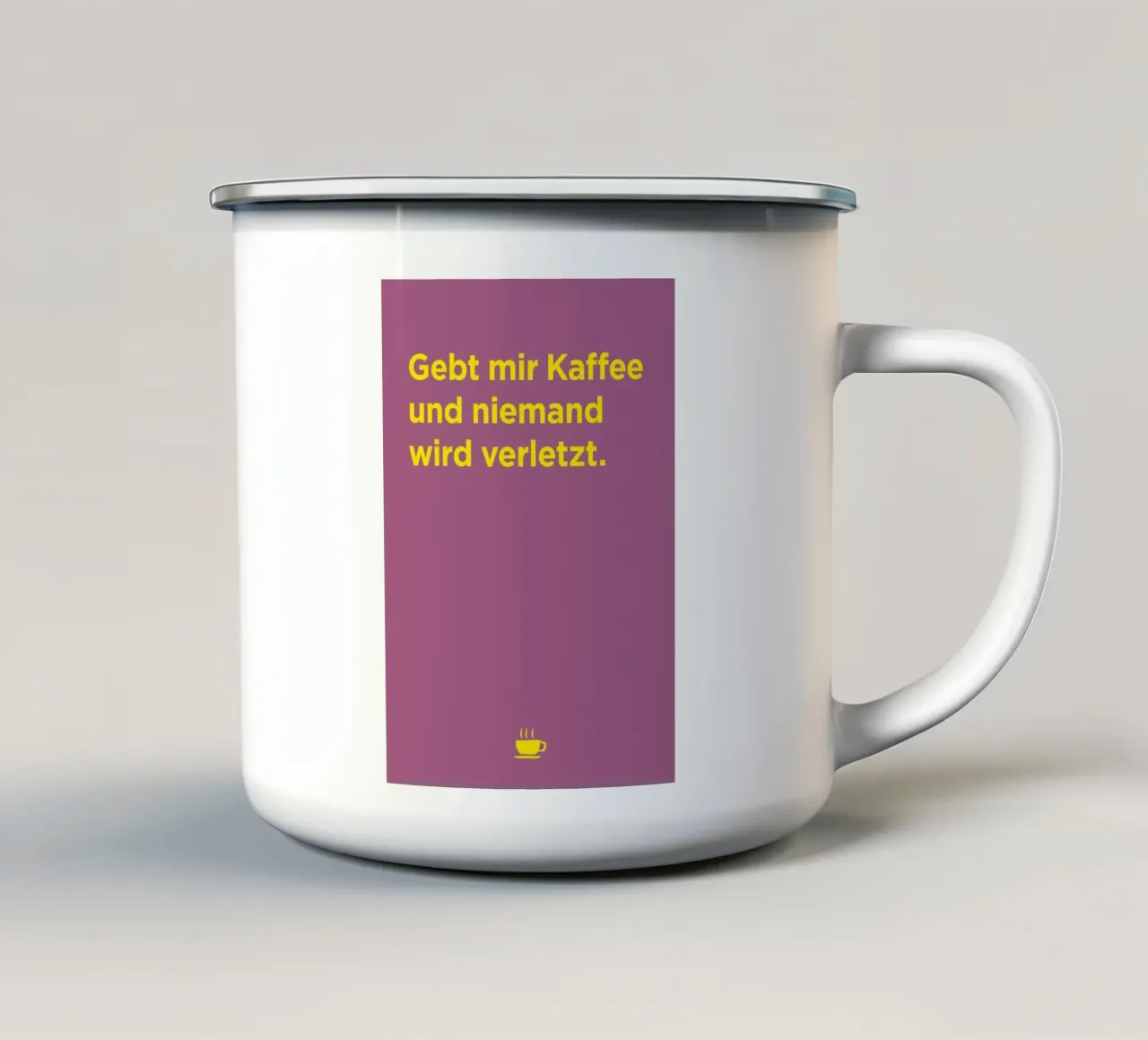 Gebt mir Kaffee tazza in smalto da Art Fart