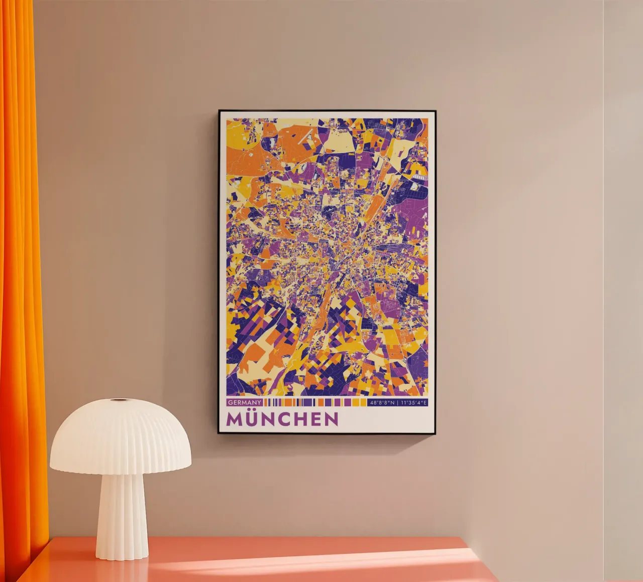 Poster di Monaco plexiglass da CityMapPoster