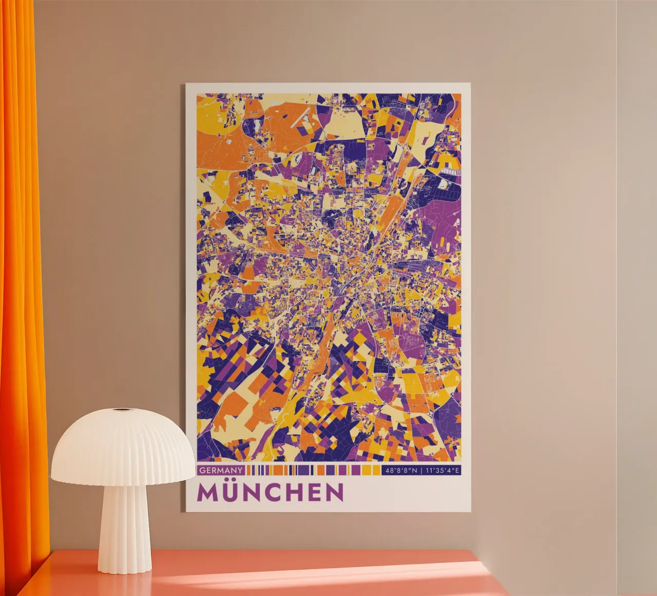 Poster di Monaco plexiglass da CityMapPoster