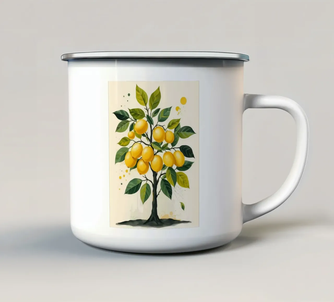 Albero di limone vibrante tazza in smalto da Artistic-shop