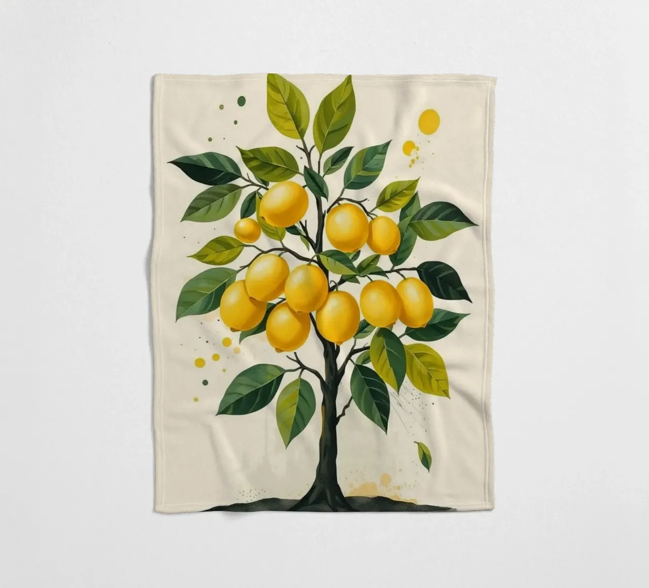 Albero di limone vibrante coperta in pile da Artistic-shop