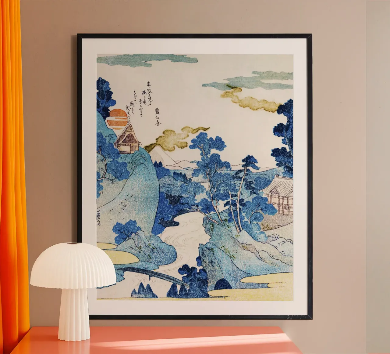 Vue du Fuji en soirée hahnemühle de Jolie Prints