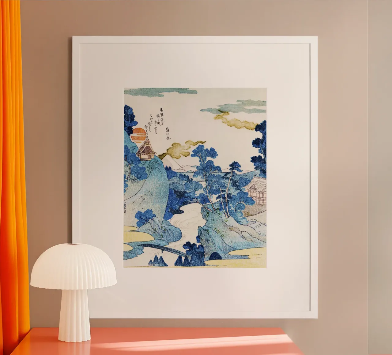 Vue du Fuji en soirée hahnemühle de Jolie Prints