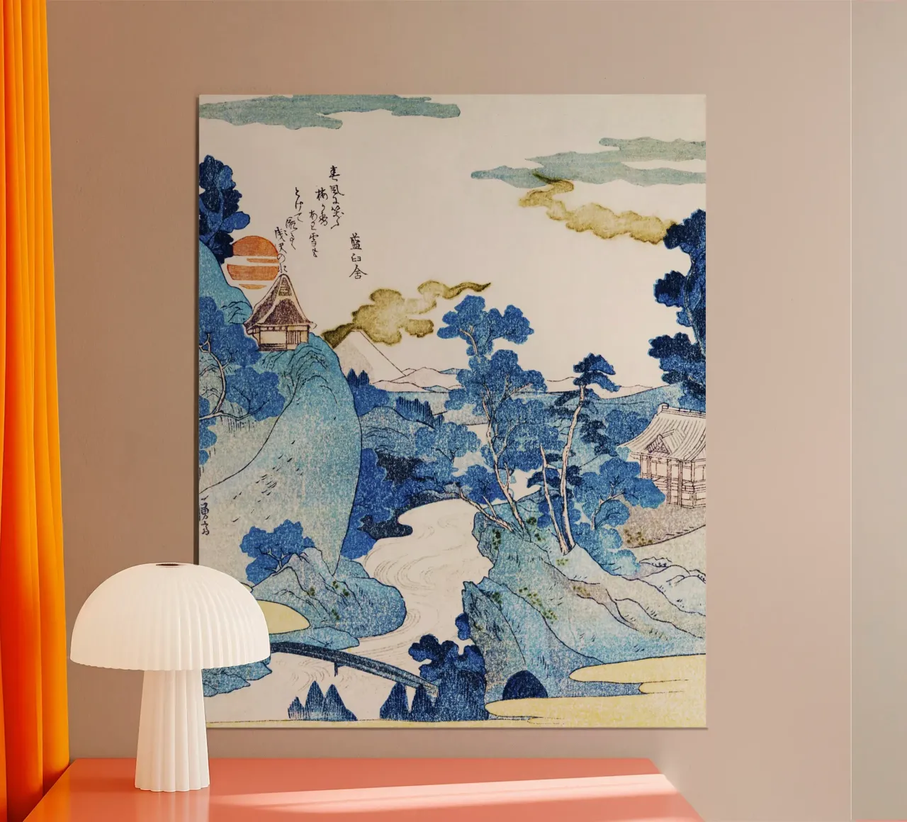 Vue du Fuji en soirée hahnemühle de Jolie Prints