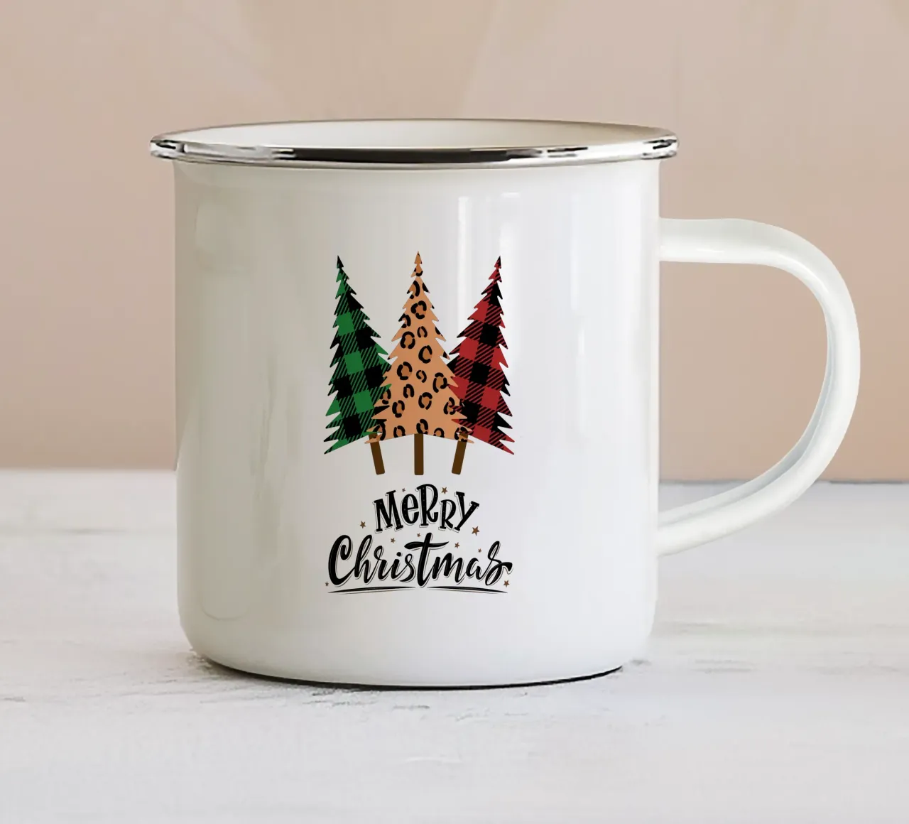 3 alberi di Natale - Buon Natale tazza in smalto da ArtDesign by KBK