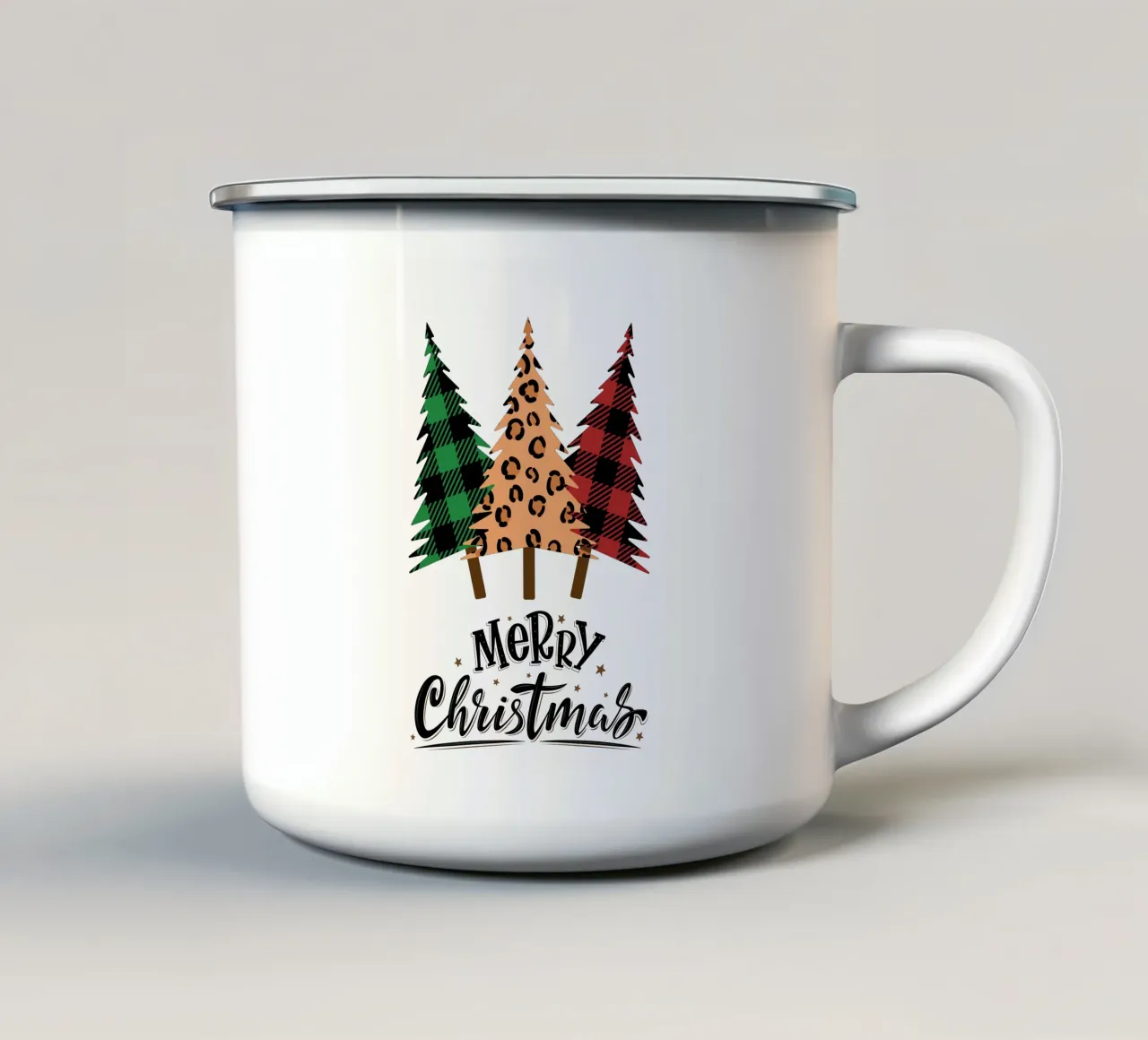 3 alberi di Natale - Buon Natale tazza in smalto da ArtDesign by KBK