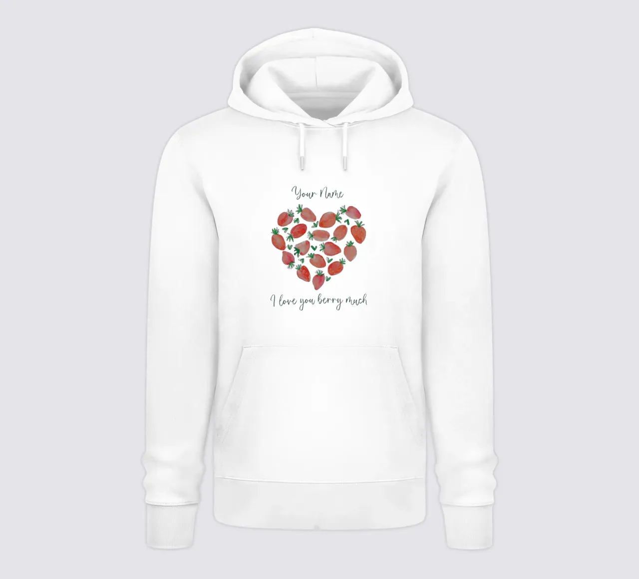 Personalisierbar "Ti amo tanto" - Erdbeeren & Herz felpa con cappuccio da ms.Hey! textildesign