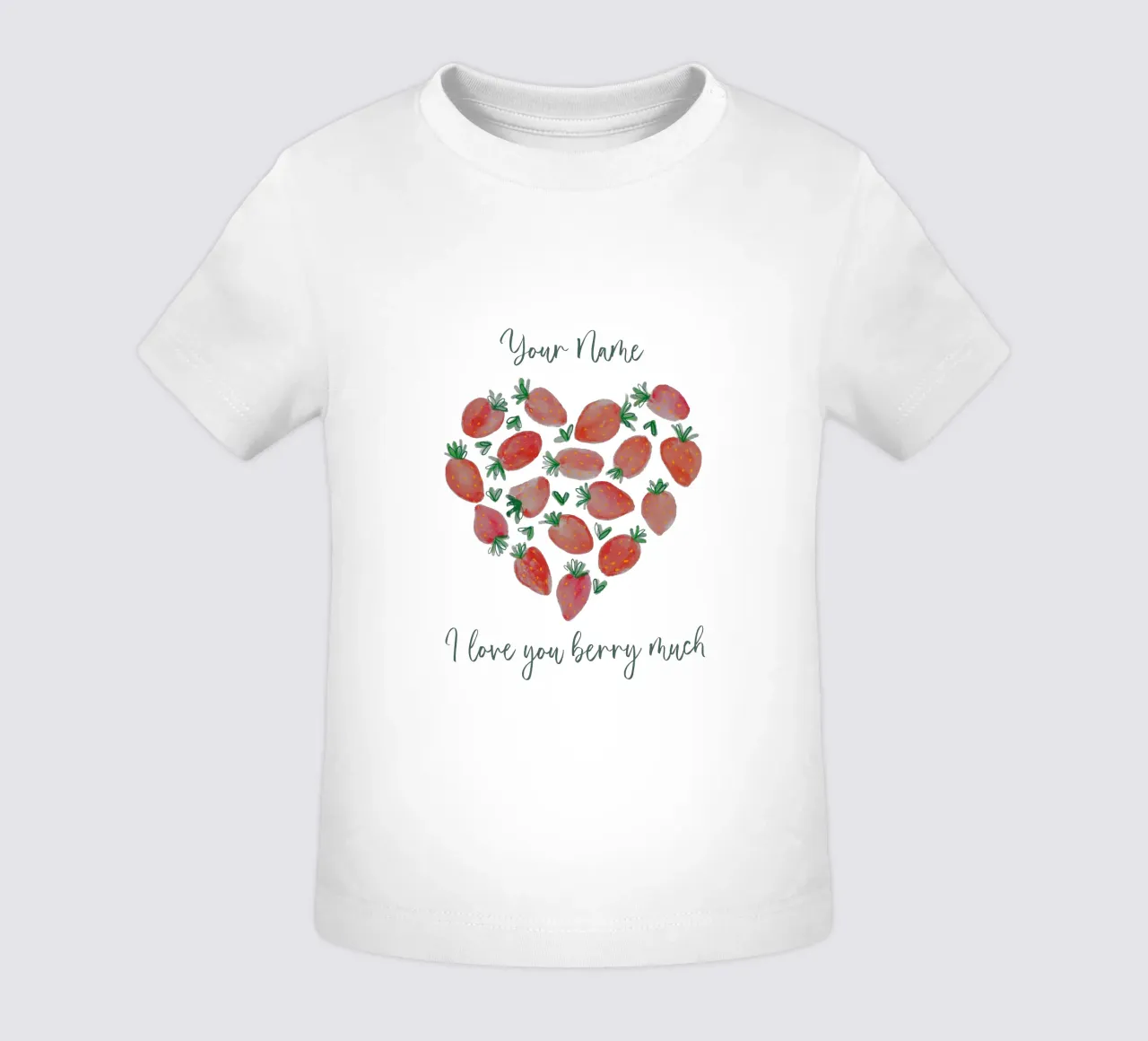 Personalisierbar "Ti amo tanto" - Erdbeeren & Herz maglietta neonato da ms.Hey! textildesign