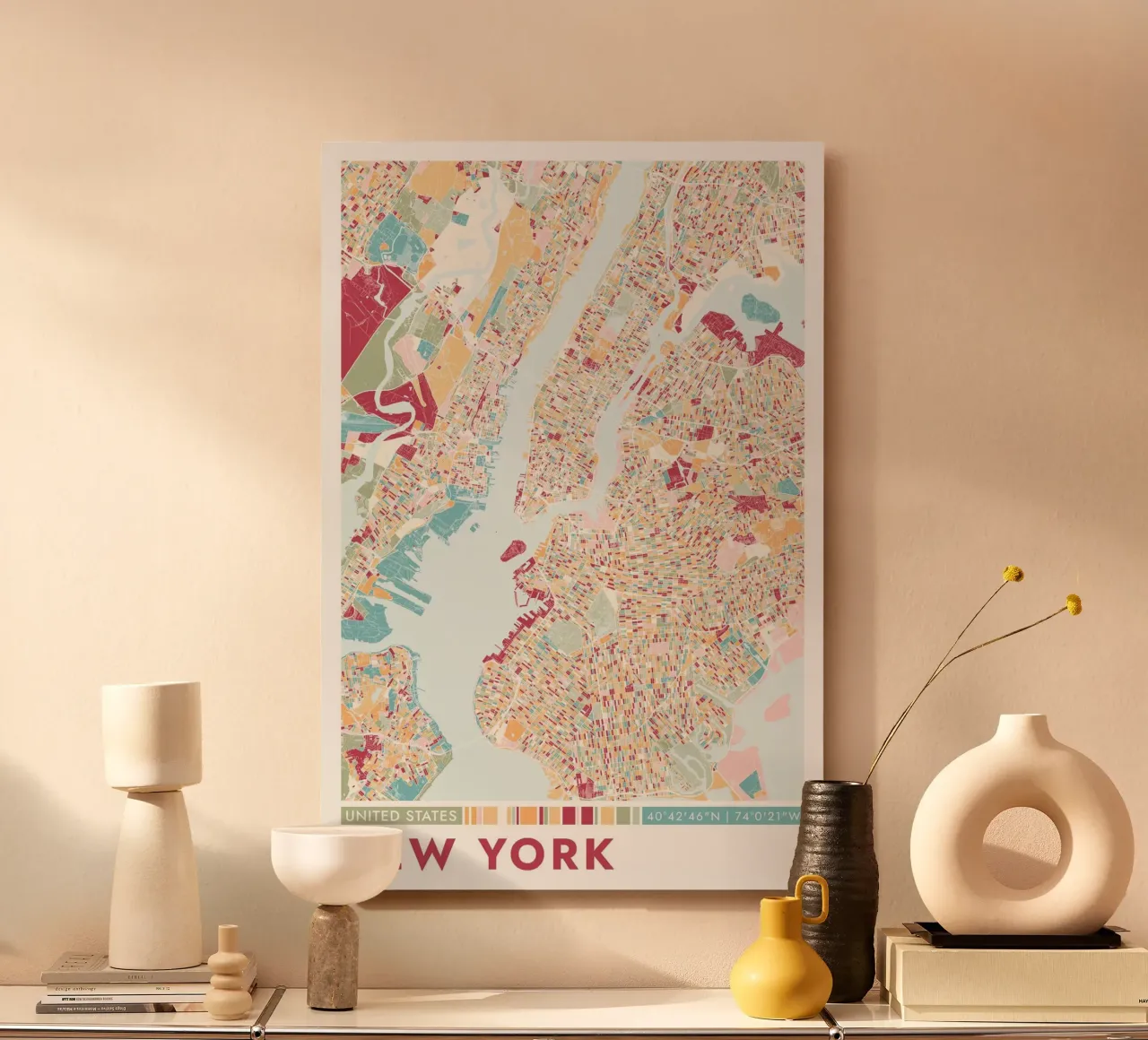 Città di New York alluminio dibond da CityMapPoster