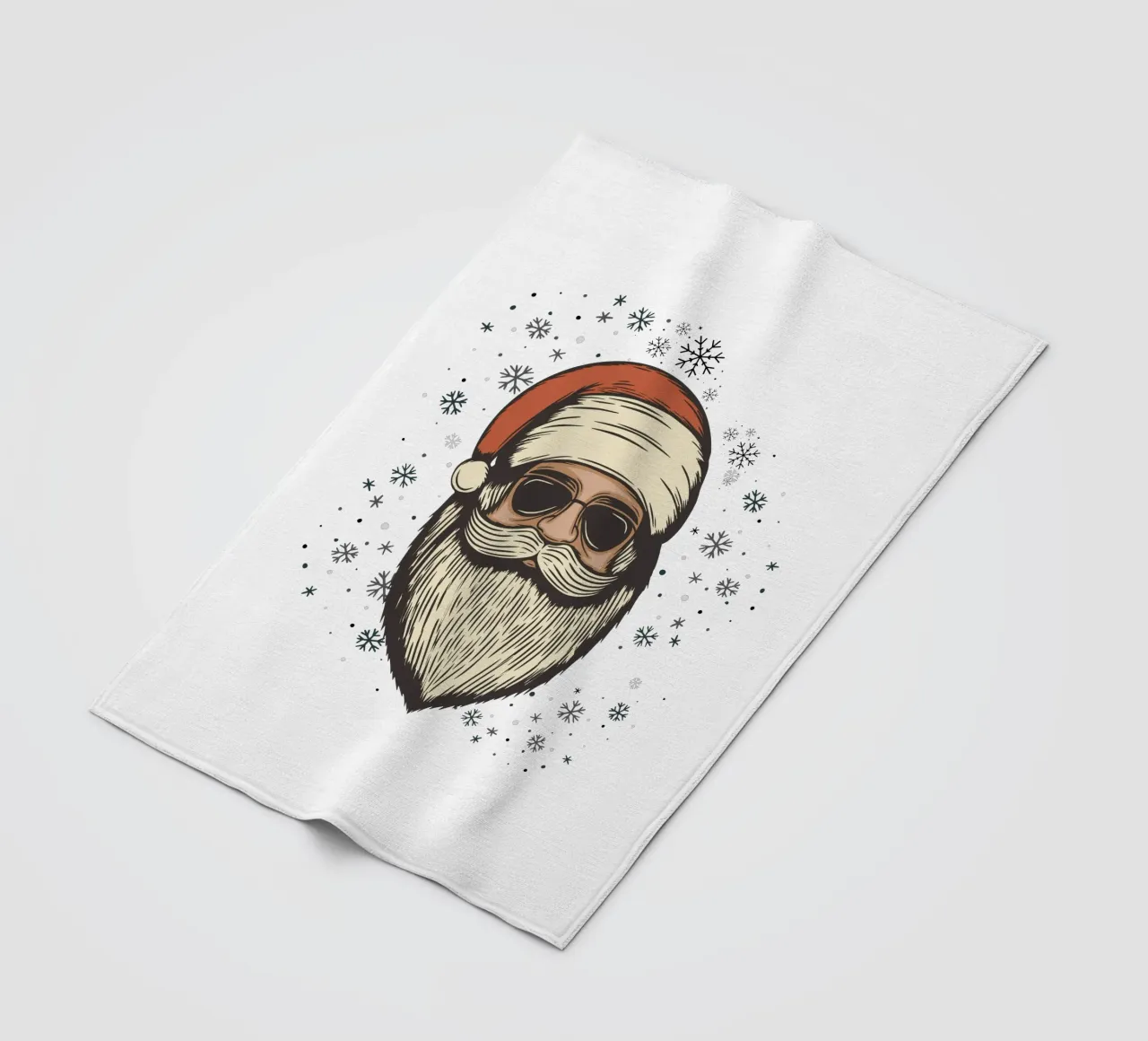 Babbo Natale con occhiali da sole coperta in pile da ArtDesign by KBK