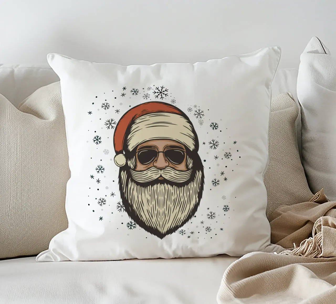 Babbo Natale con occhiali da sole cuscino da ArtDesign by KBK