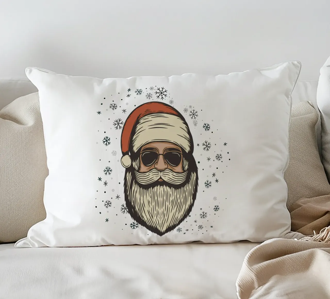 Babbo Natale con occhiali da sole cuscino da ArtDesign by KBK