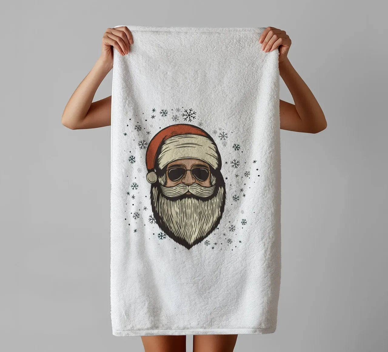 Babbo Natale con occhiali da sole asciugamano da bagno da ArtDesign by KBK