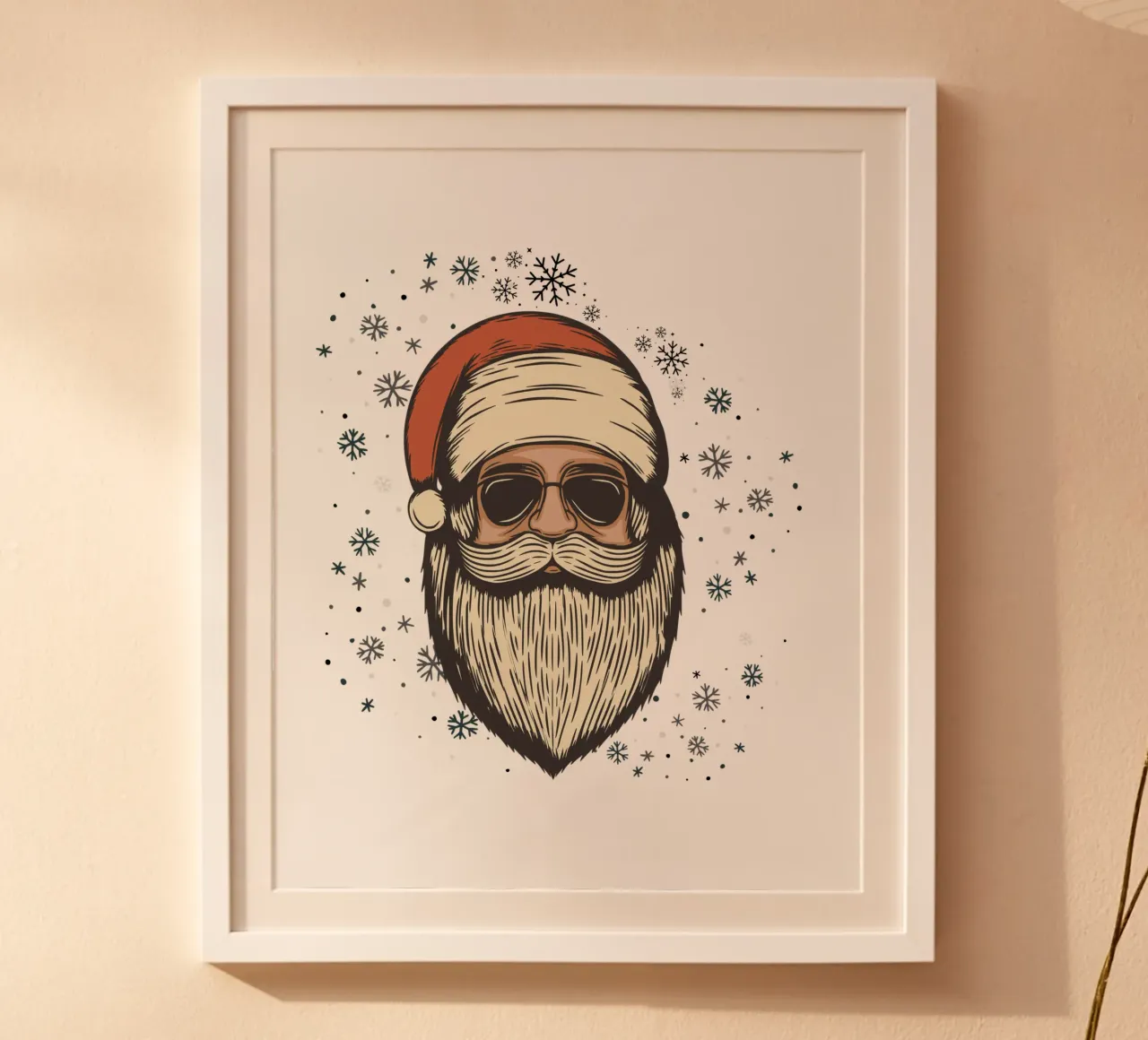 Babbo Natale con occhiali da sole carta hahnemühle da ArtDesign by KBK
