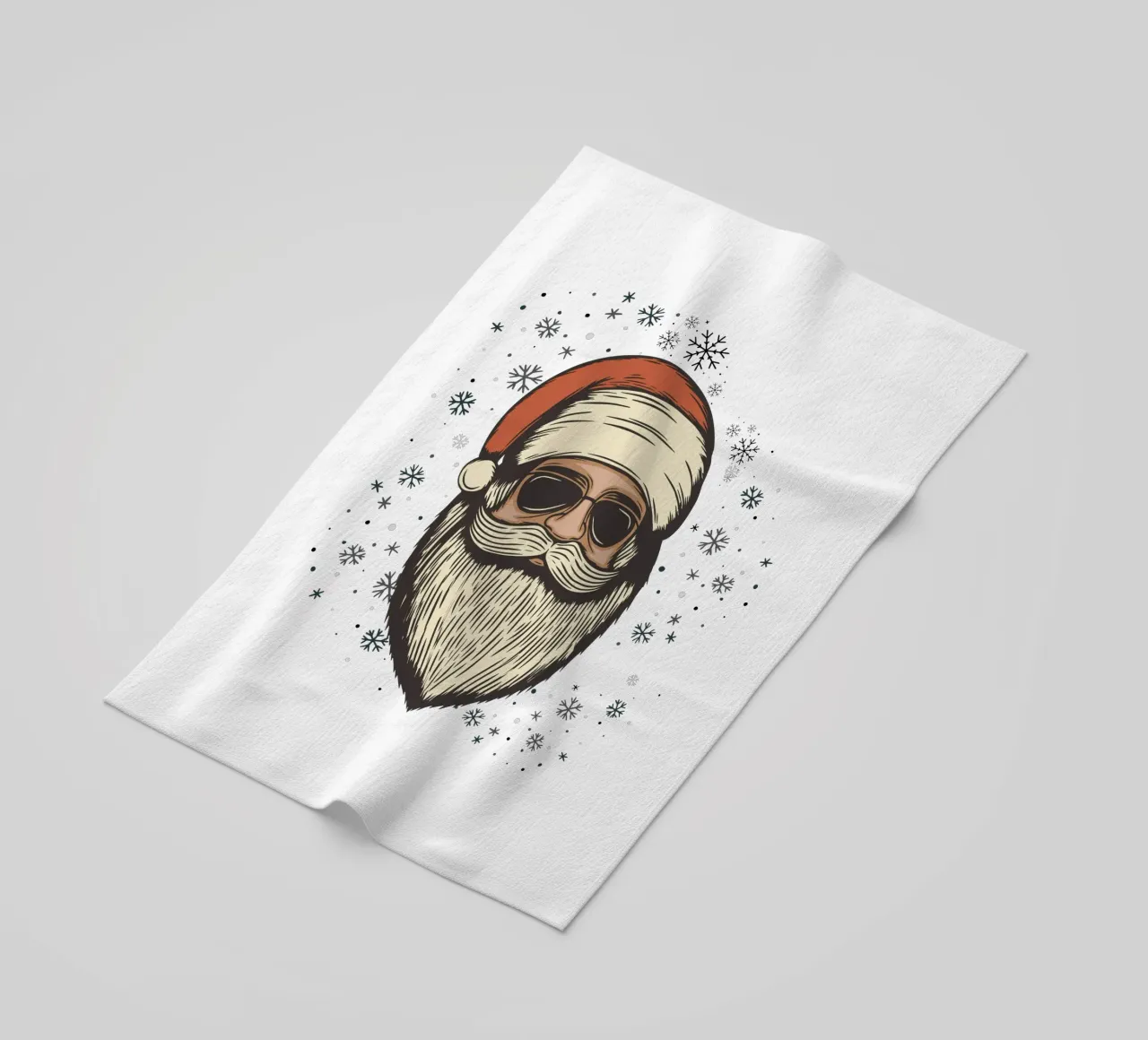 Babbo Natale con occhiali da sole telo mare da ArtDesign by KBK