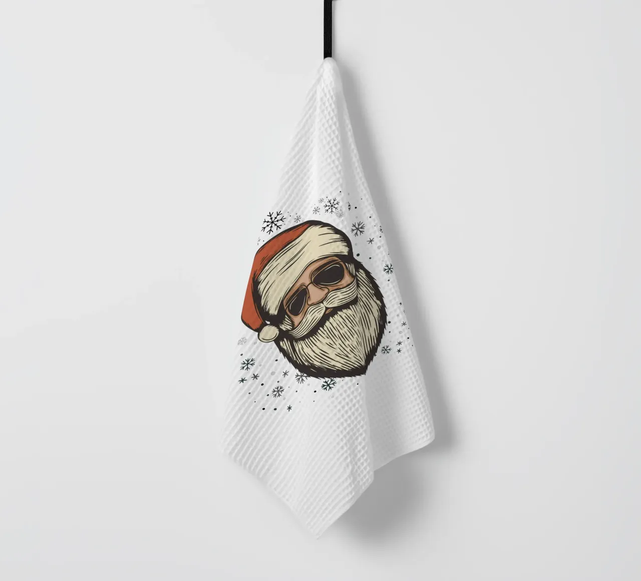 Babbo Natale con occhiali da sole canovaccio da cucina da ArtDesign by KBK