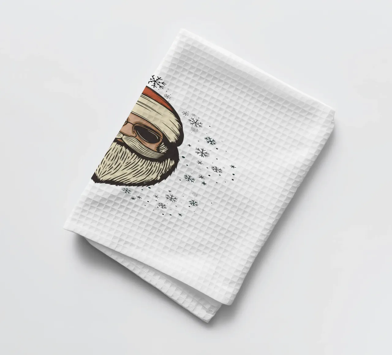 Babbo Natale con occhiali da sole canovaccio da cucina da ArtDesign by KBK