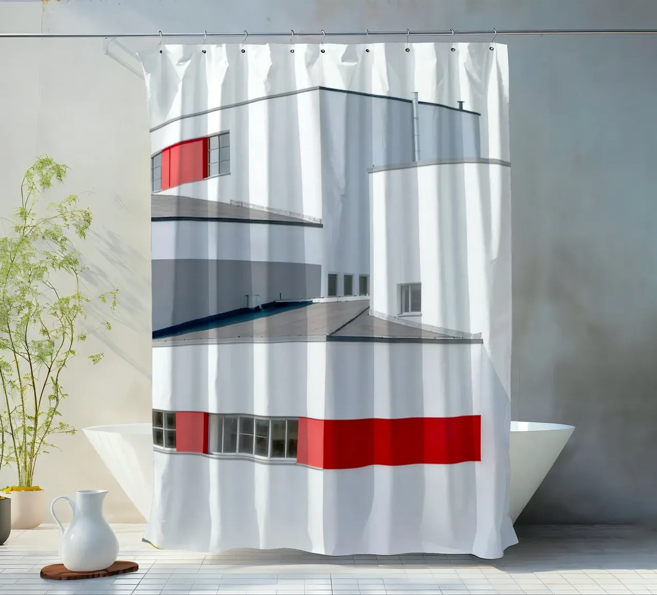 Bauhaus Building Modernist Architecture tenda da doccia da Attaboy Dsgn