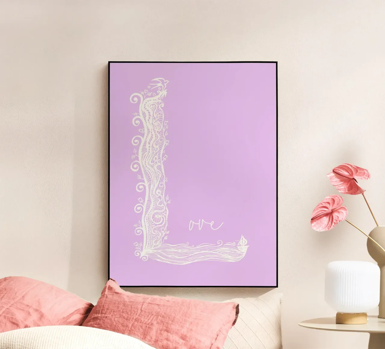 L - Love plexiglass da PaperLine Art