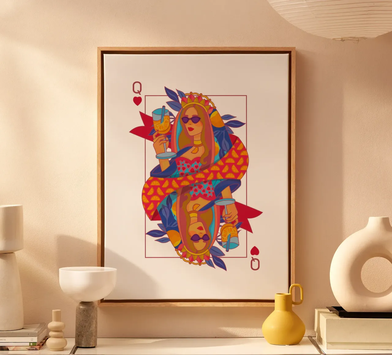 Aperol Koningin canvas met Baklijst van Ana Paniagua Design