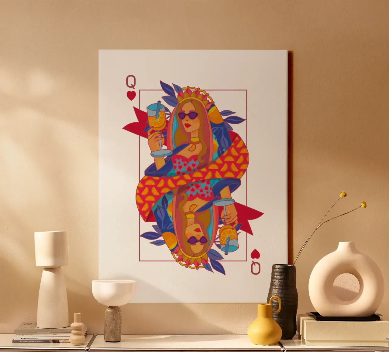 Aperol Koningin canvas met Baklijst van Ana Paniagua Design