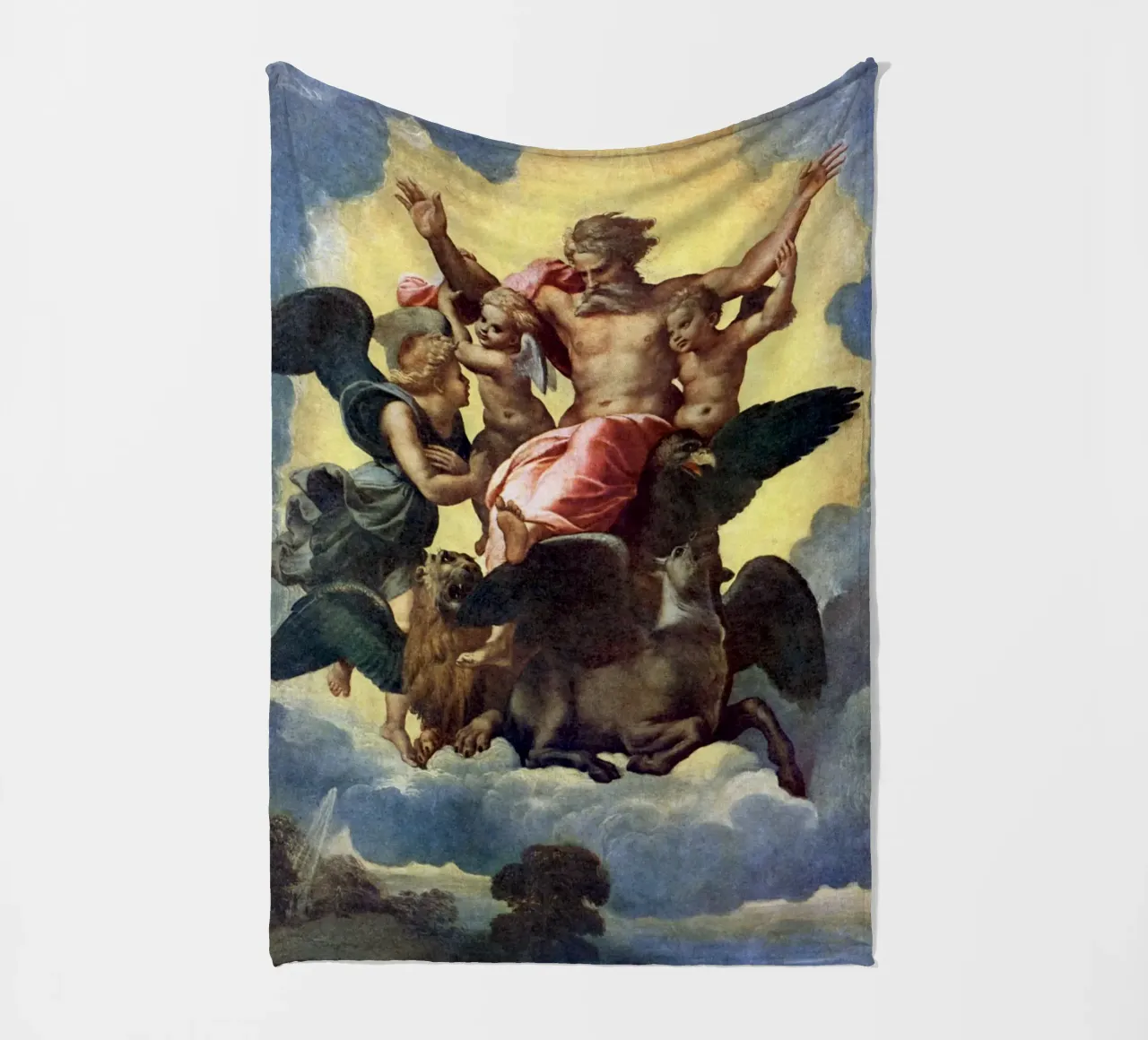 Raffaello - Visione di Ezechiele 1518 | Alto Rinascimento religioso coperta in pile da DreamPrints