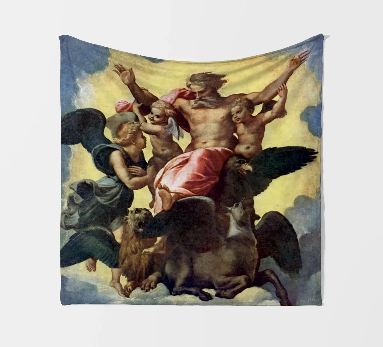 Raffaello - Visione di Ezechiele 1518 | Alto Rinascimento religioso coperta in pile da DreamPrints