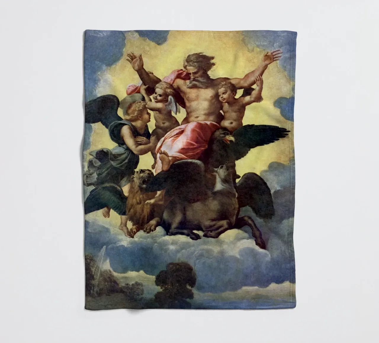 Raffaello - Visione di Ezechiele 1518 | Alto Rinascimento religioso coperta in pile da DreamPrints