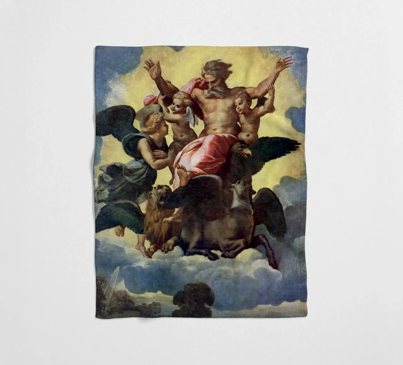 Raffaello - Visione di Ezechiele 1518 | Alto Rinascimento religioso coperta in pile da DreamPrints