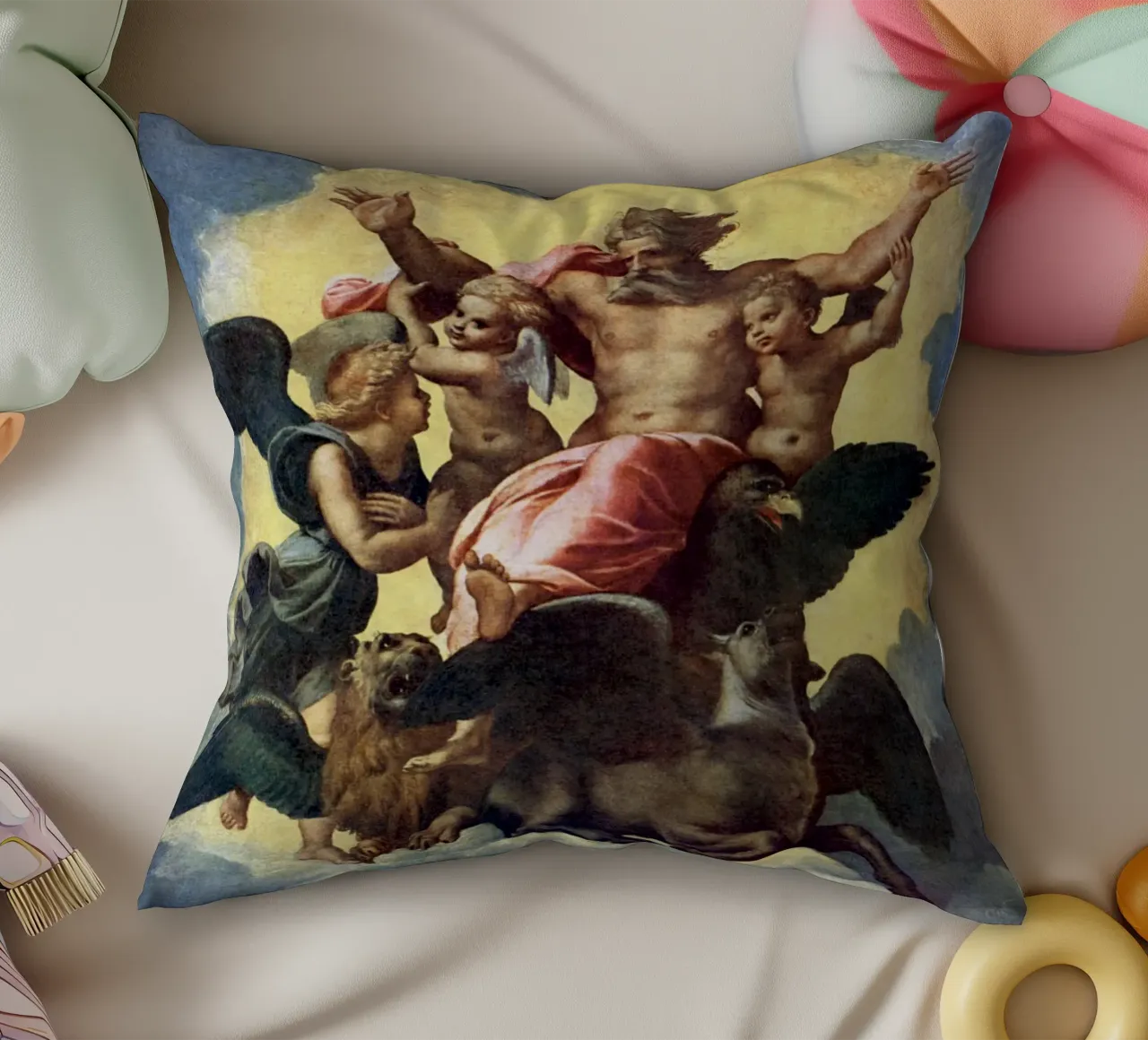 Raffaello - Visione di Ezechiele 1518 | Alto Rinascimento religioso cuscino da DreamPrints