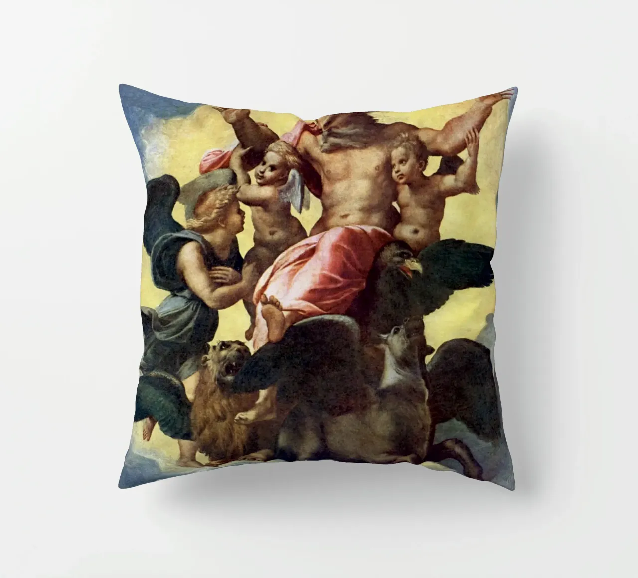 Raffaello - Visione di Ezechiele 1518 | Alto Rinascimento religioso cuscino da DreamPrints