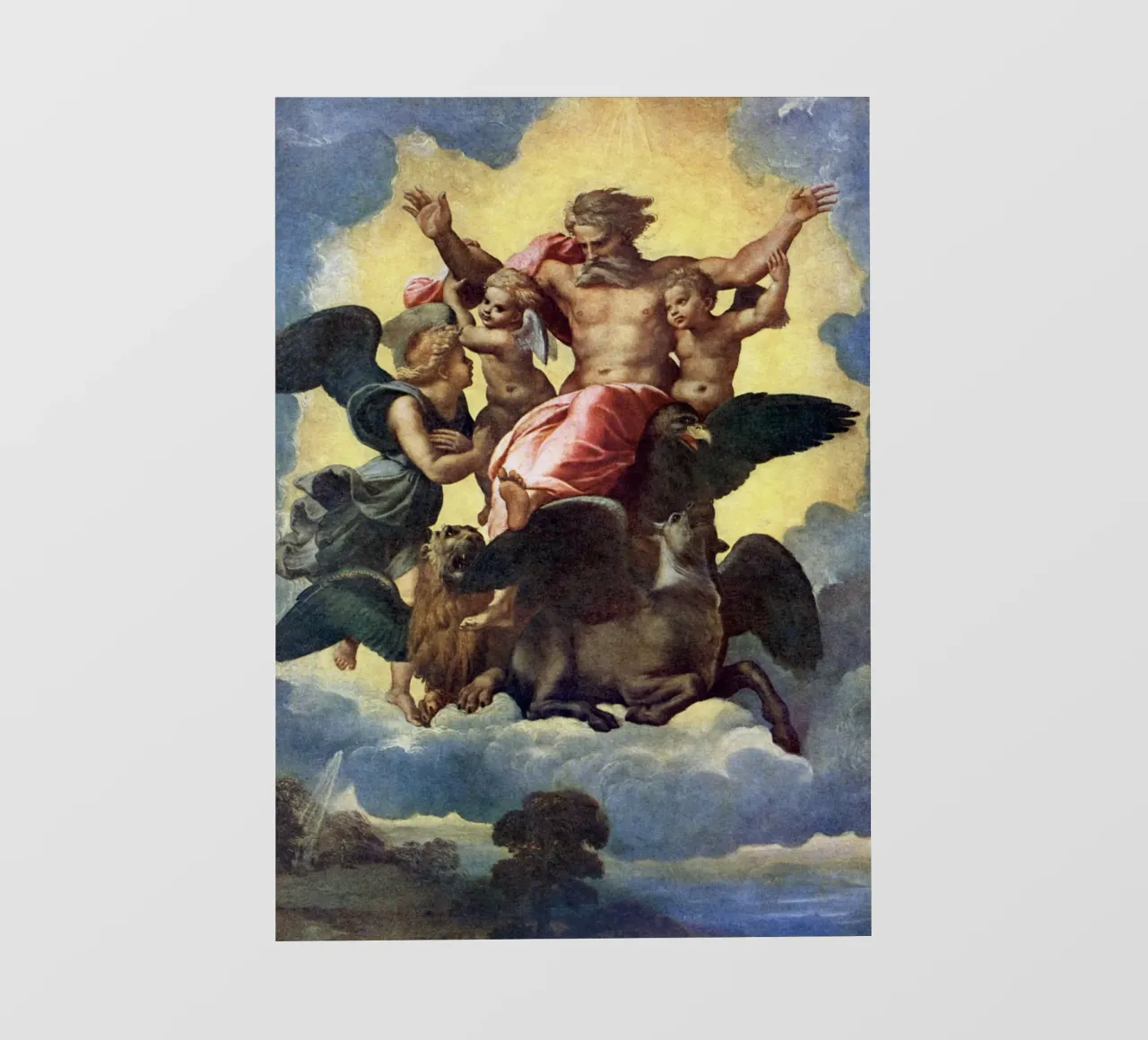 Raffaello - Visione di Ezechiele 1518 | Alto Rinascimento religioso pellicola backlit da DreamPrints