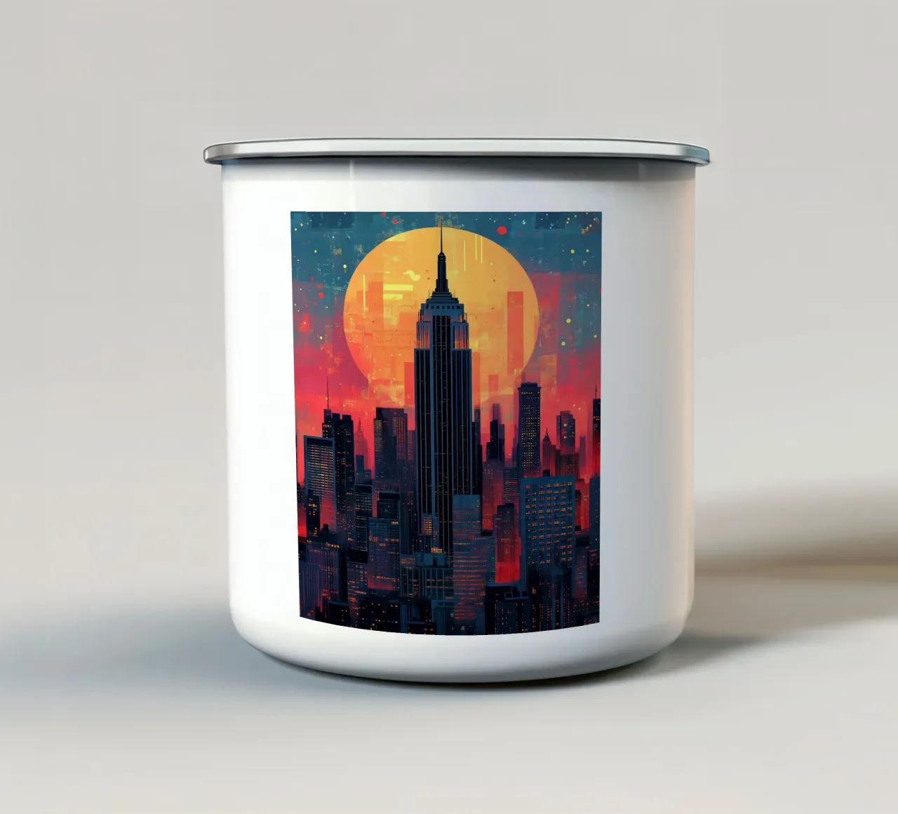 Acquerello di New York tazza in smalto da Justyna Jaszke JBJart