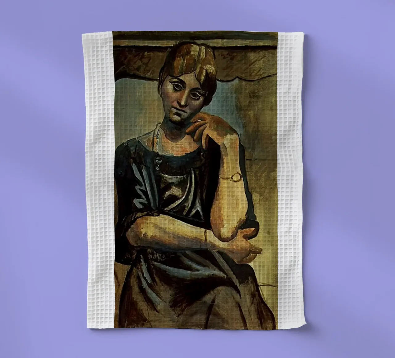Peinture de Pablo Picasso représentant une belle femme torchon de eternal nino