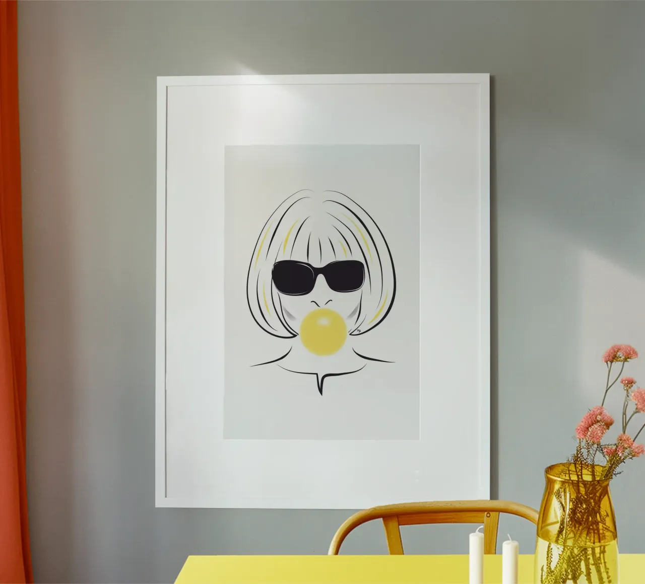 Gomma da masticare Anna Wintour poster con telaio in plastica da Martina
