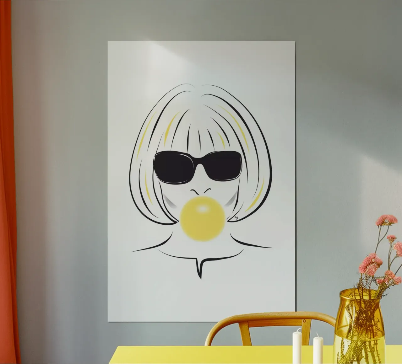 Gomma da masticare Anna Wintour poster con telaio in plastica da Martina