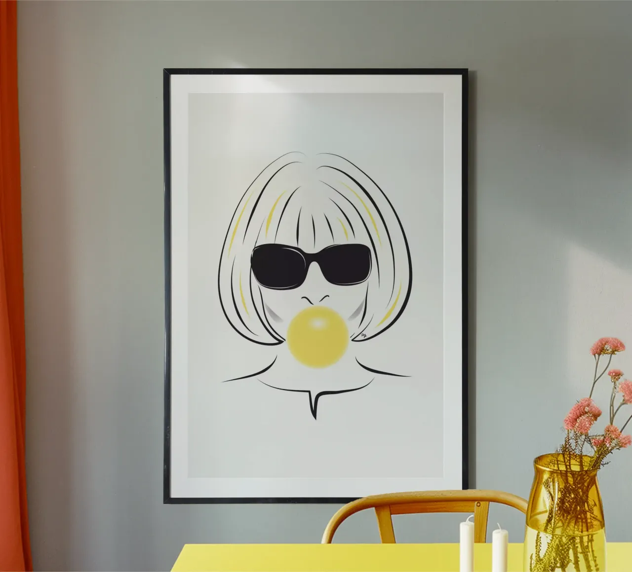 Gomma da masticare Anna Wintour poster con telaio in plastica da Martina