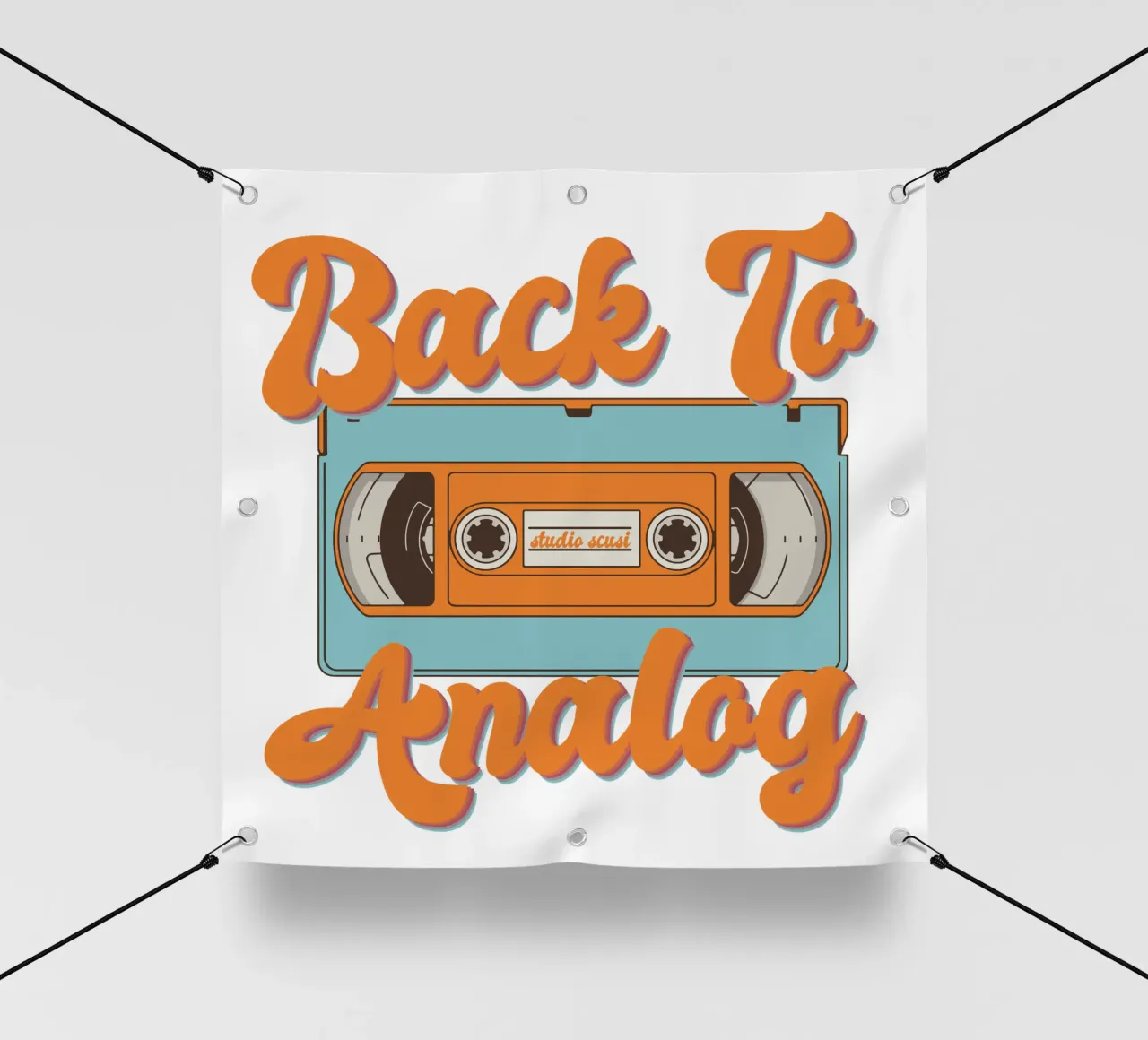 Tape Retro Kassette - Back to Analog telo in pvc da studio scusi