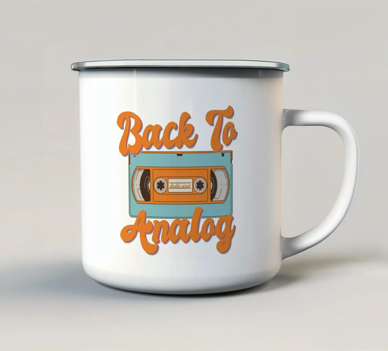 Tape Retro Kassette - Back to Analog tazza in smalto da studio scusi