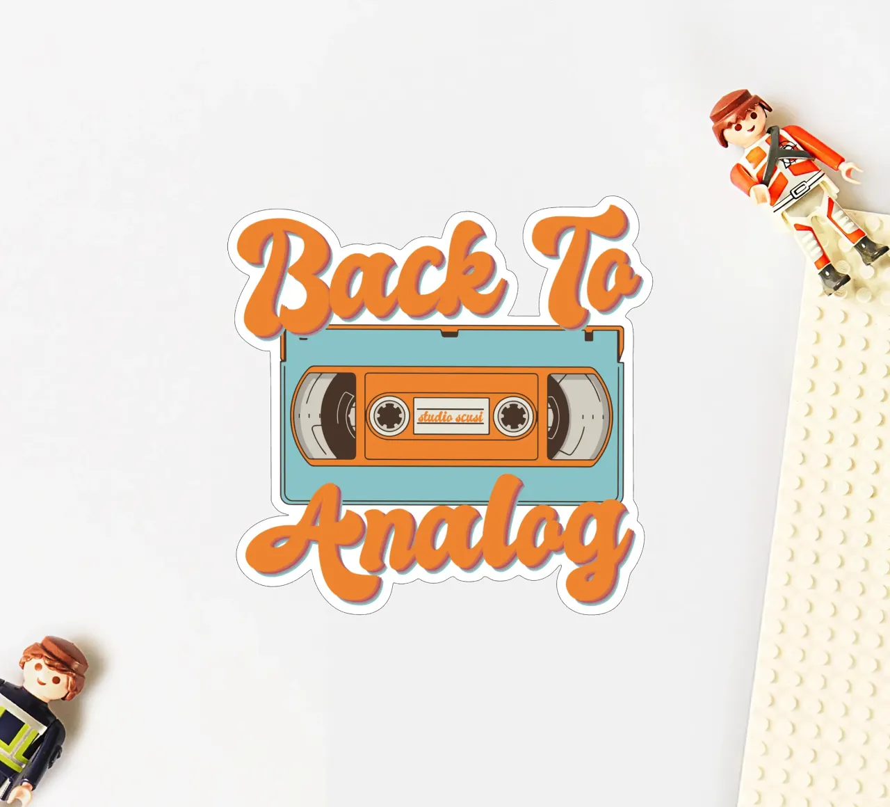 Tape Retro Kassette - Back to Analog pegatina de studio scusi