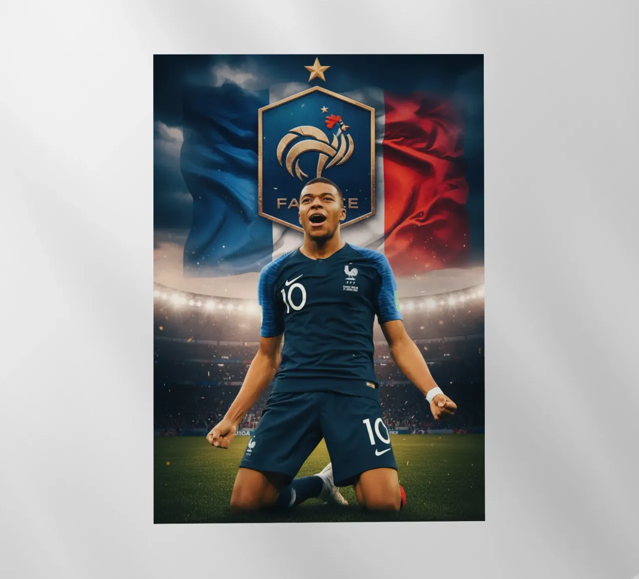Scivolone della vittoria di Kylian Mbappe pellicola backlit da Lembayung art