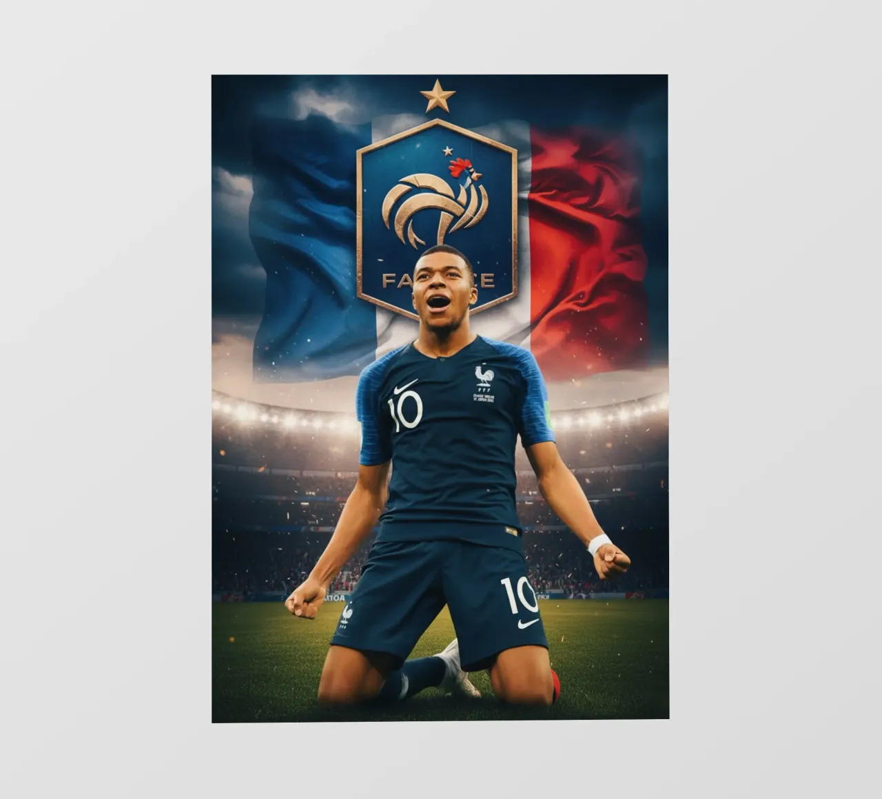 Scivolone della vittoria di Kylian Mbappe telo in pvc da Lembayung art