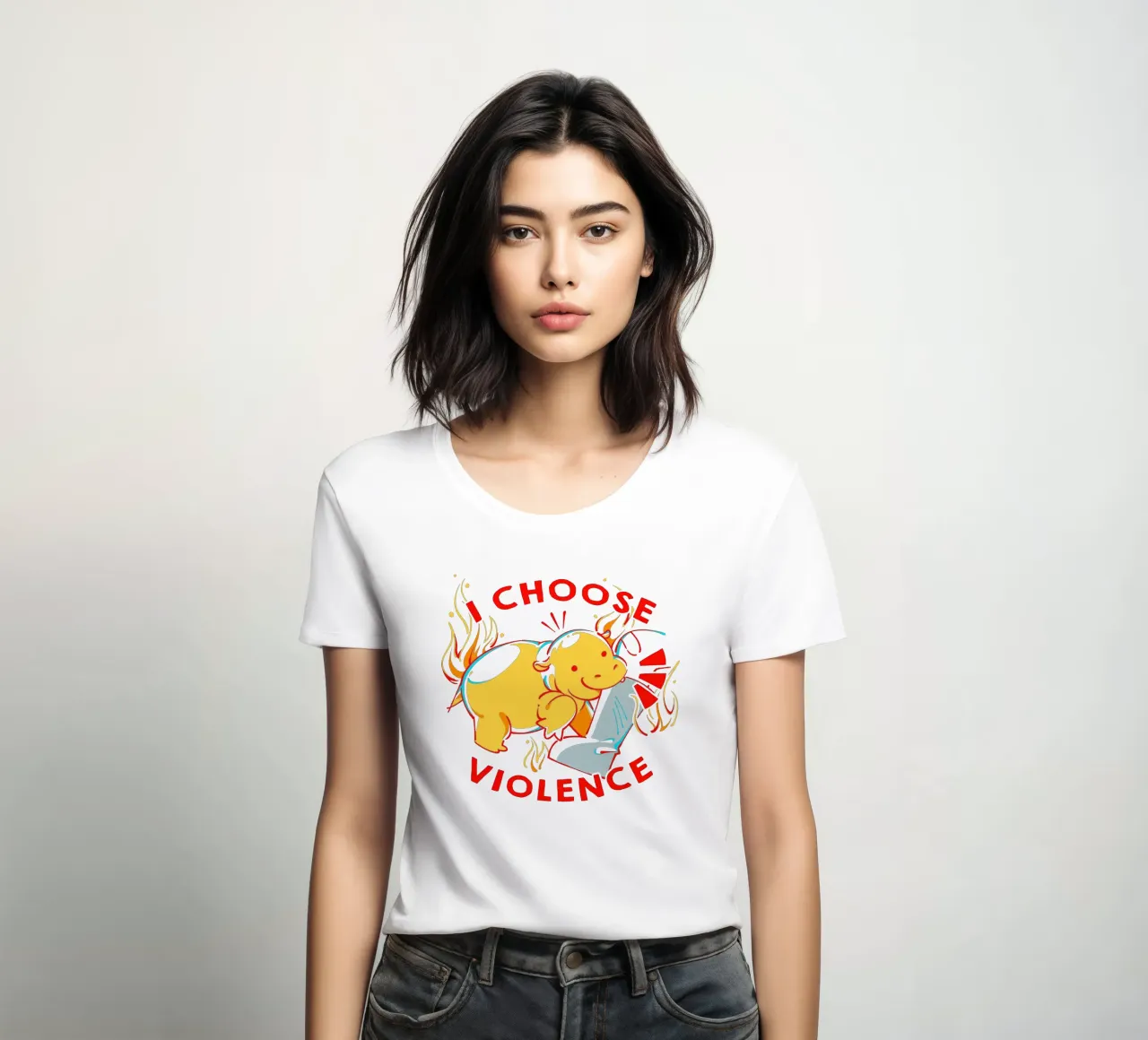 Scelgo la violenza Moo Deng t-shirt da donna da Tobe Fonseca