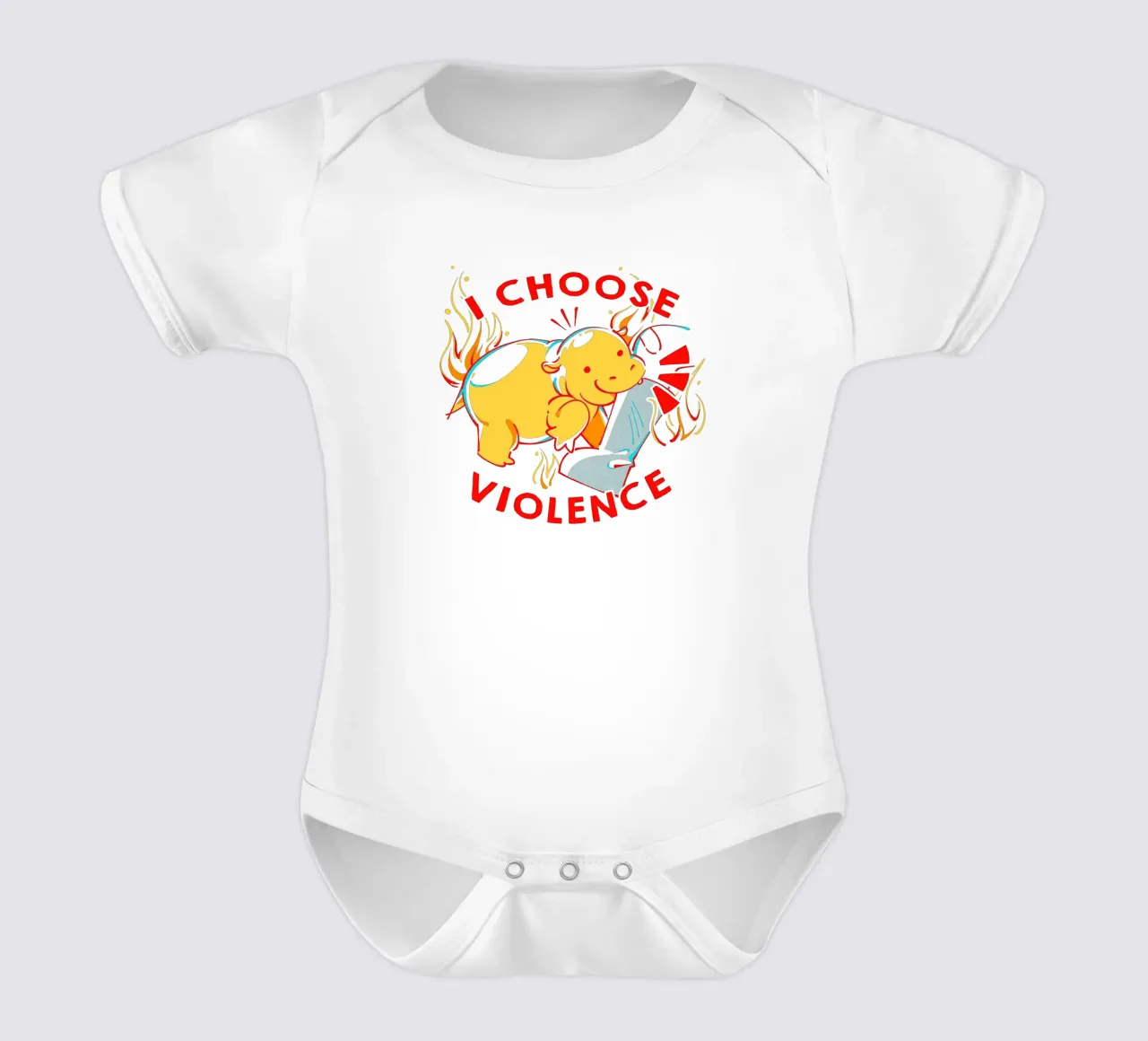 Ich wähle Gewalt Moo Deng Kurzarm Babybody von Tobe Fonseca