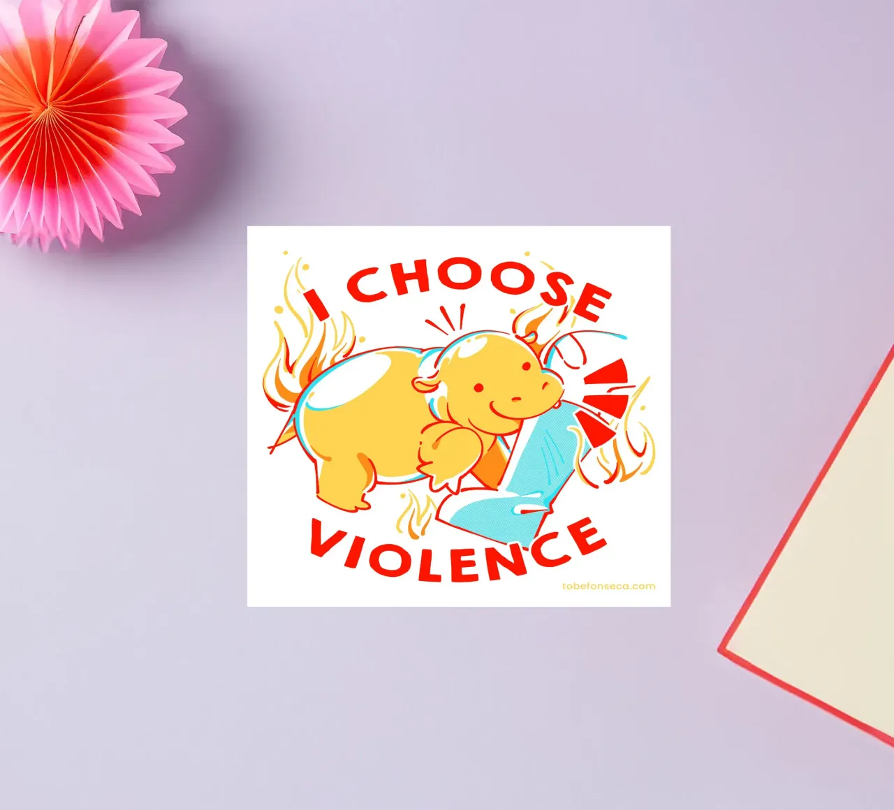 Scelgo la violenza Moo Deng adesivo da Tobe Fonseca